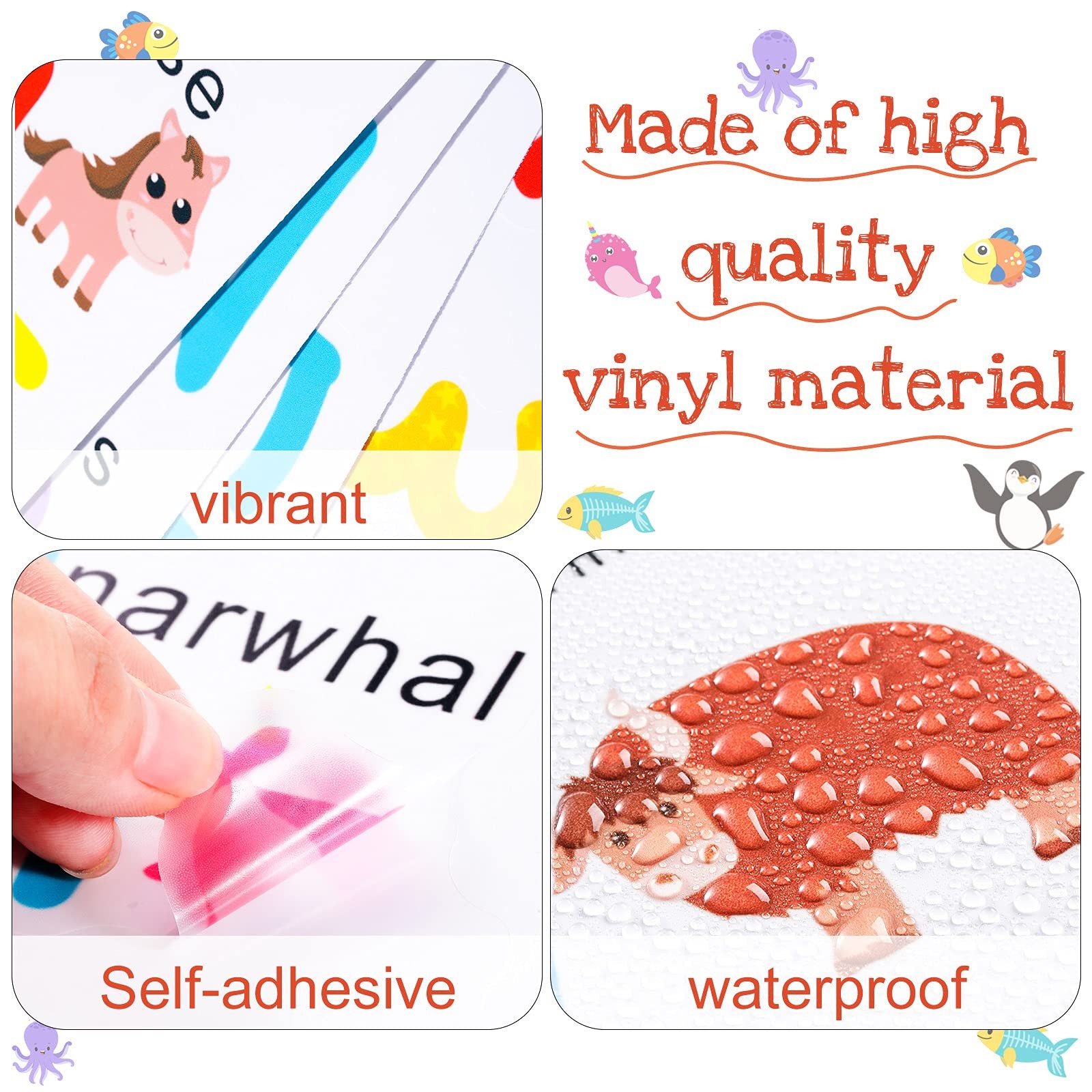 Gersoniel 6 Sheets ABC Alphabet 6 Count (Pack of 1), Assorted, Multicolor