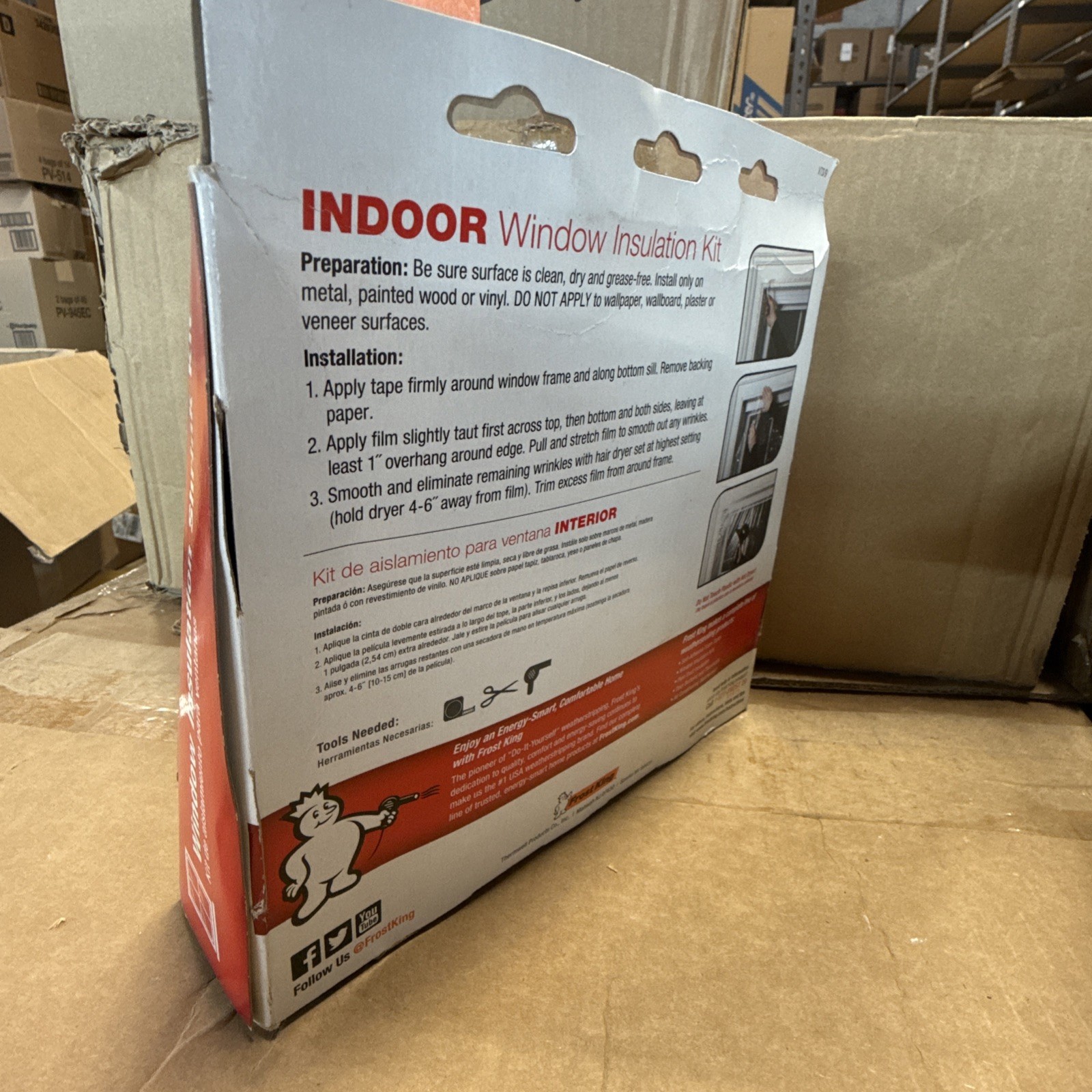 Frost King V73/9H 42 x 62 in. Indoor Shrink Window Kit – 9-Pack – Damaged Box