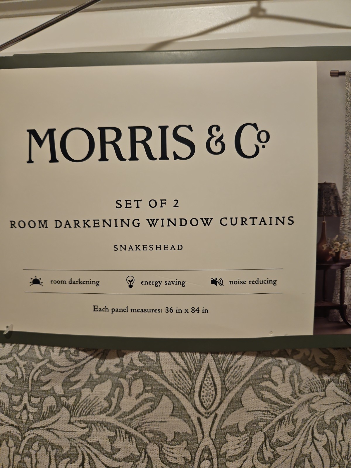 Morris & Co SNAKESHEAD Set Of 2 Curtain Panels 36×84 Room Darkening ~4 Available