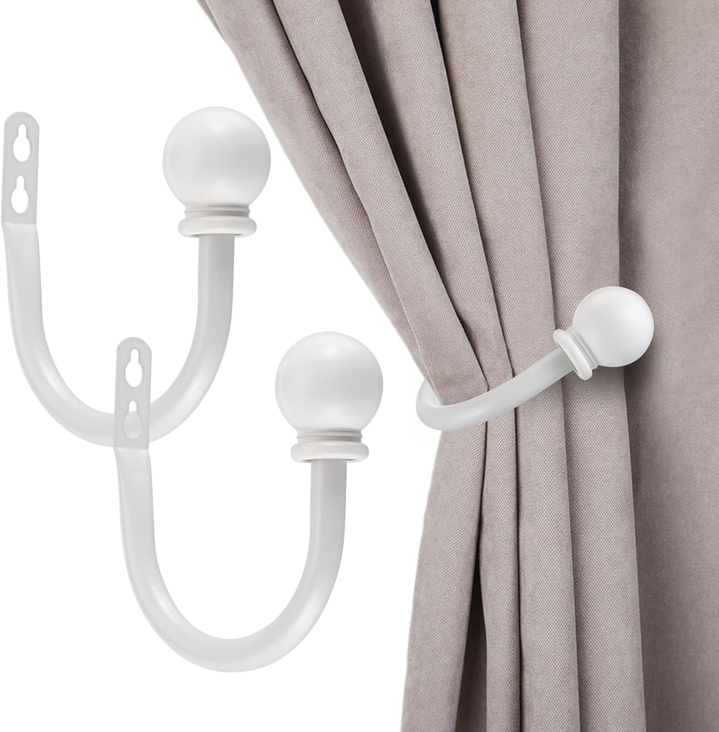 Set of 2 Decorative Curtain Holdbacks, Wall Mounted Aluminum Alloy Window Draper