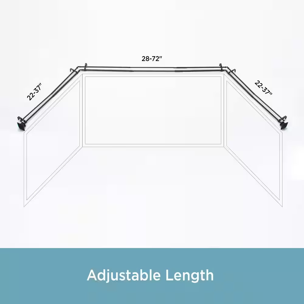 Mission 78 In. – 144 In. Adjustable Double Bay Window Curtain Rod 3/4 In. Diamet