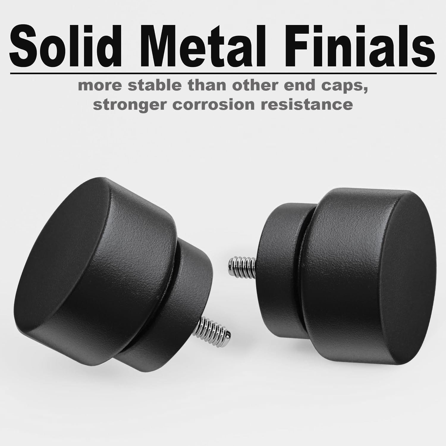 Modern Matte Black Curtain Rods for Windows 72 to 144 Adjustable Length Heavy Du
