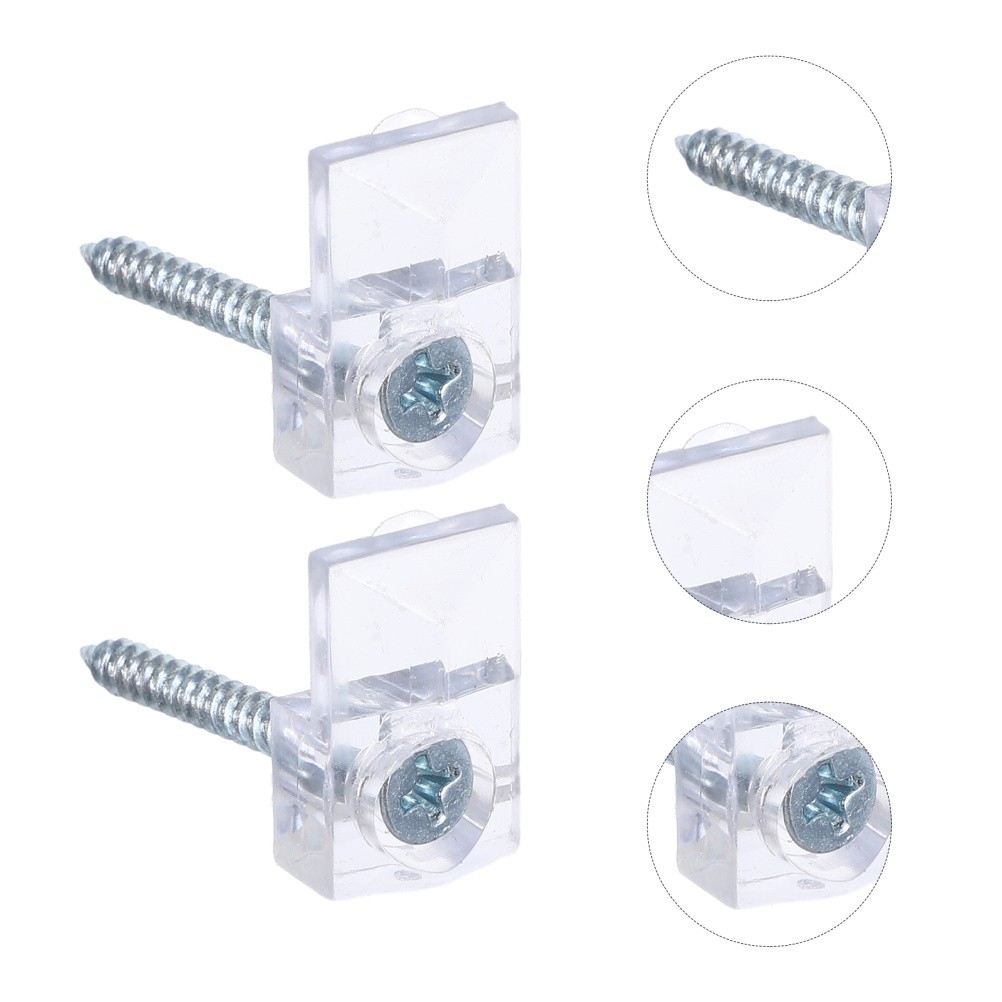 30 Sets Glass Plastic Retaining Clip Cabinet Fasteners Mirror Holders