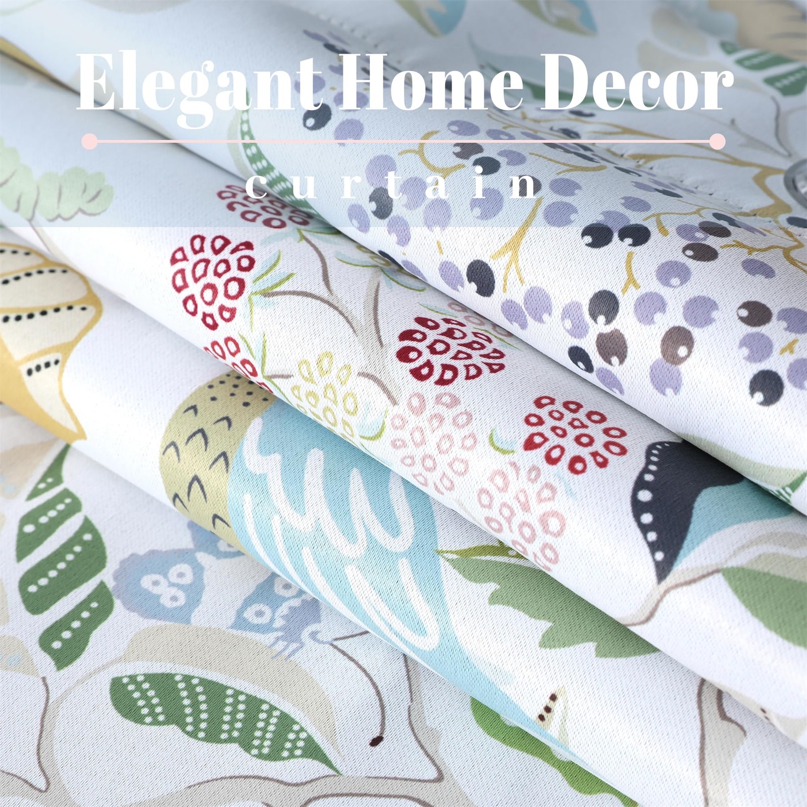 Farmhouse Blackout Curtains for Bedroom Balcony, Lifelike Birds and Flowers W…