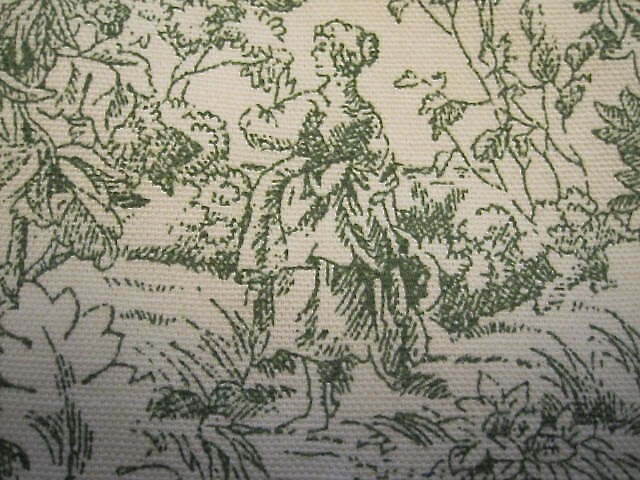 VICTORIAN SCENE TOILE DRAPES PAIR COTTON PLEAT TOP 80’W/55″L x 2 WAVERLY