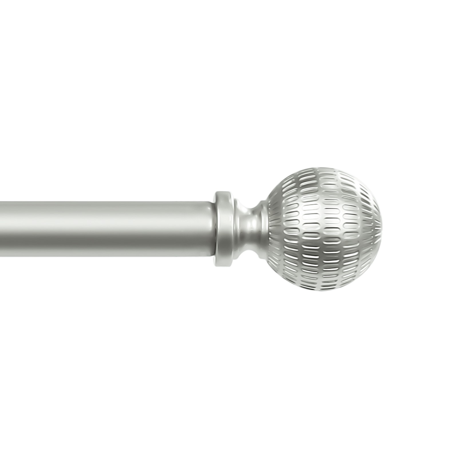 1-2Pack 5/8″ Single Telescoping Curtain Rod W/ Reticulated Ball Finial, 28″-120″