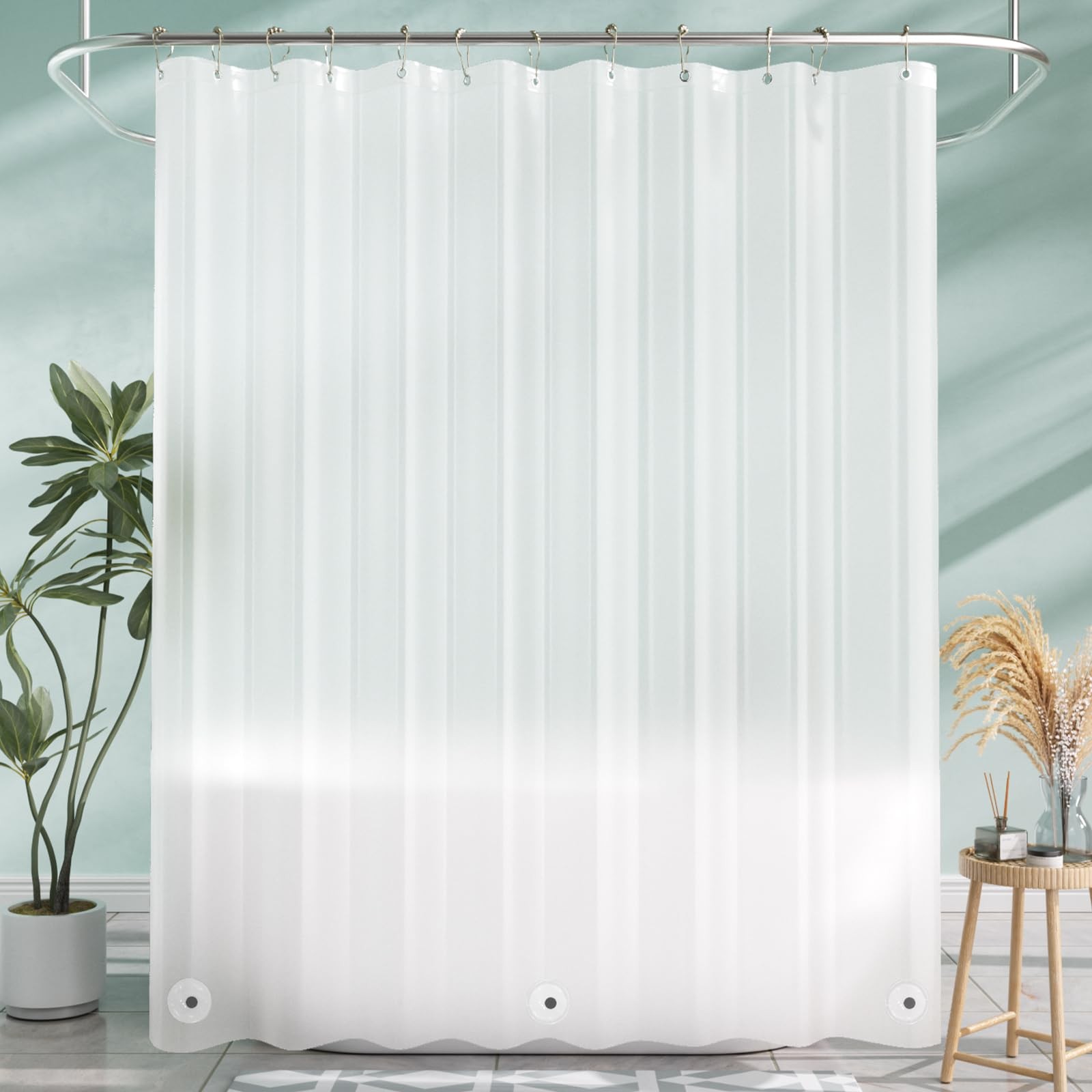 AmazerBath Shower Liner, 72×78 Plastic 72″W x 78″L (Pack of 1), Frosted