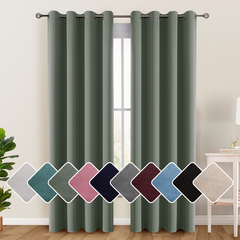 Blackout Curtain Room Darkening Window Curtains Insulated Thermal Grommet Panels