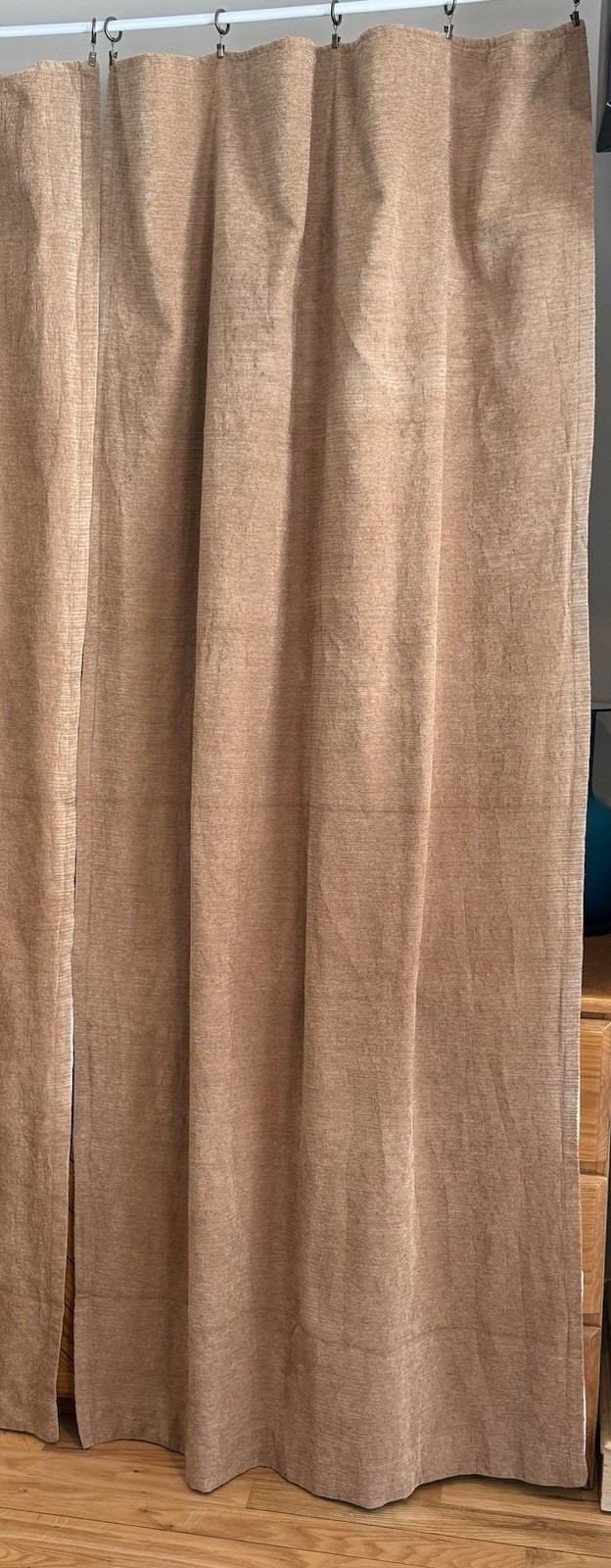 PAIR Chenille Curtain Panels-Lined-Professionally Hemmed for Clip Rings-44 x 86″