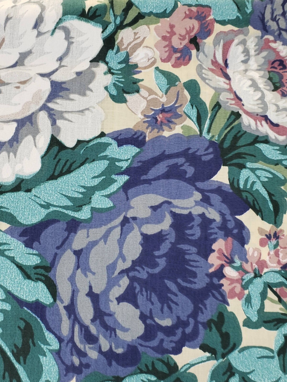 Vintage Croscill Home Balloon Valance Cottage Floral Blue Green Pink 90s
