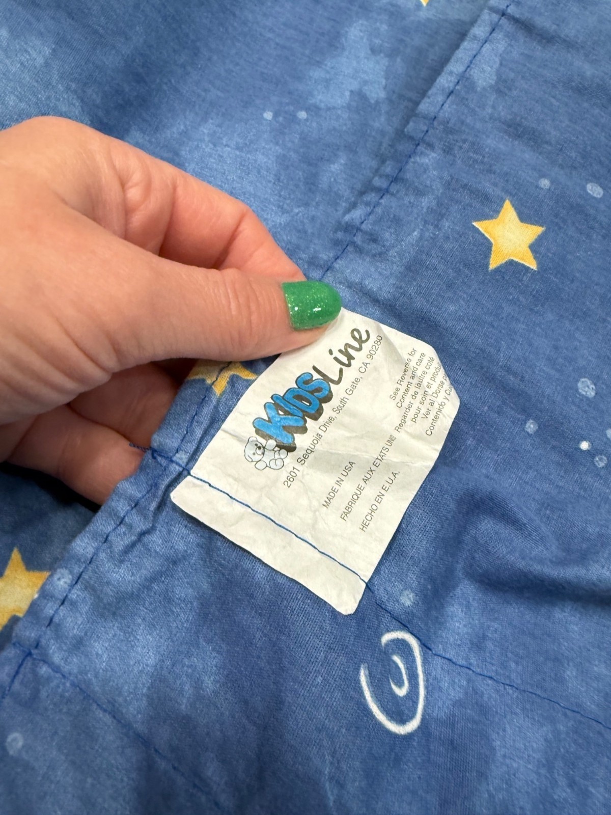 Vintage 90s Kids Line Celestial Moon Stars Curtain Valance Blue Bedroom Window