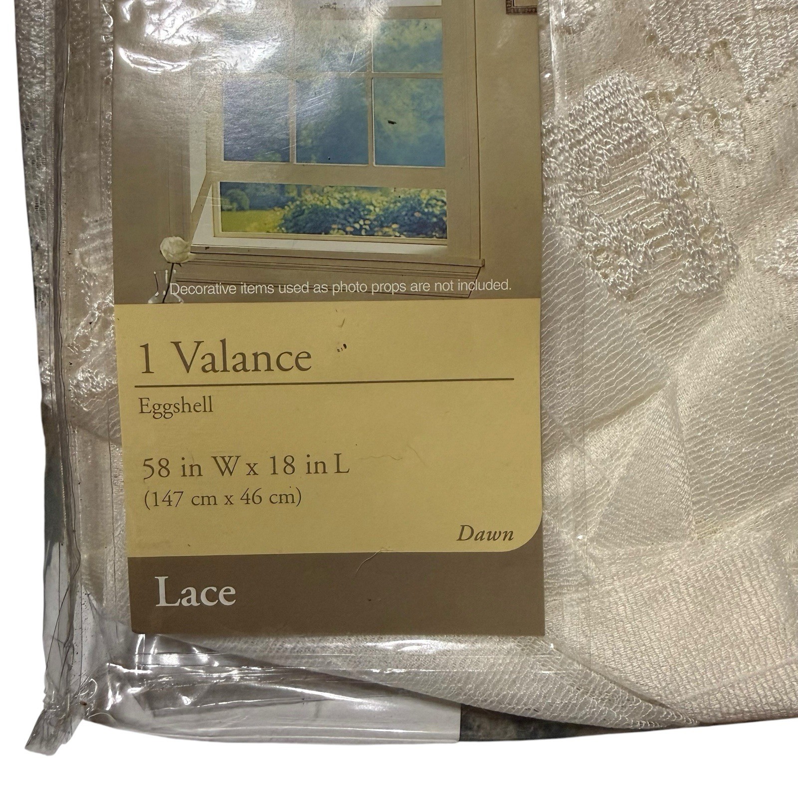 Home Trends Lace Window Valance Eggshell 58” x 18”