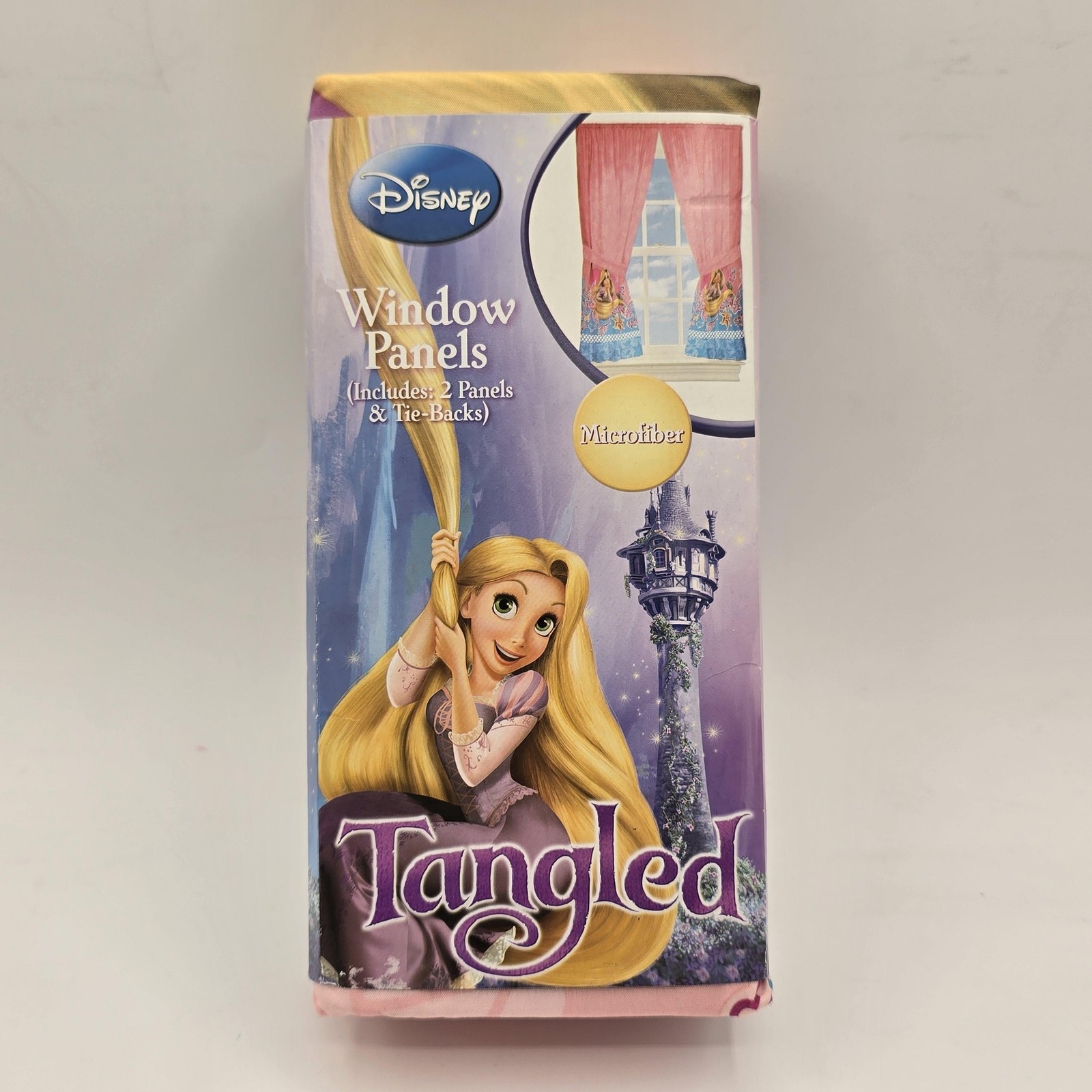 Disney Tangled Window Panels 2 Panels Tie Backs Pink Microfiber 63in Kids