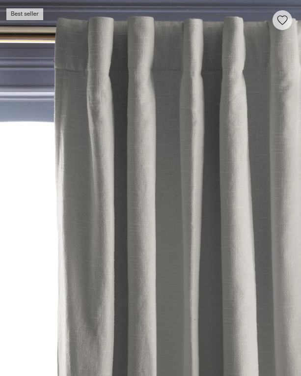 NWT QUINCE BLACKOUT COTTON SLUB CURTAIN PANEL SET 2 CLOUD GREY 48 X 84 $119.80