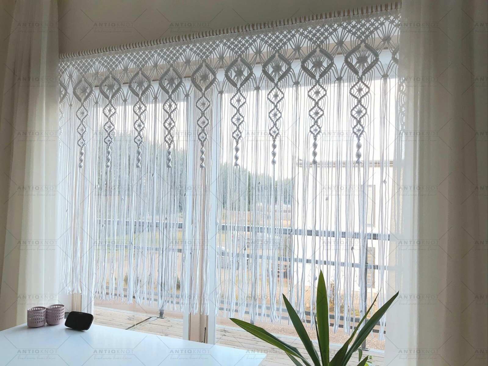 Macramé Door Curtain | Large Wedding Backdrop | Tapestry | Window curtain