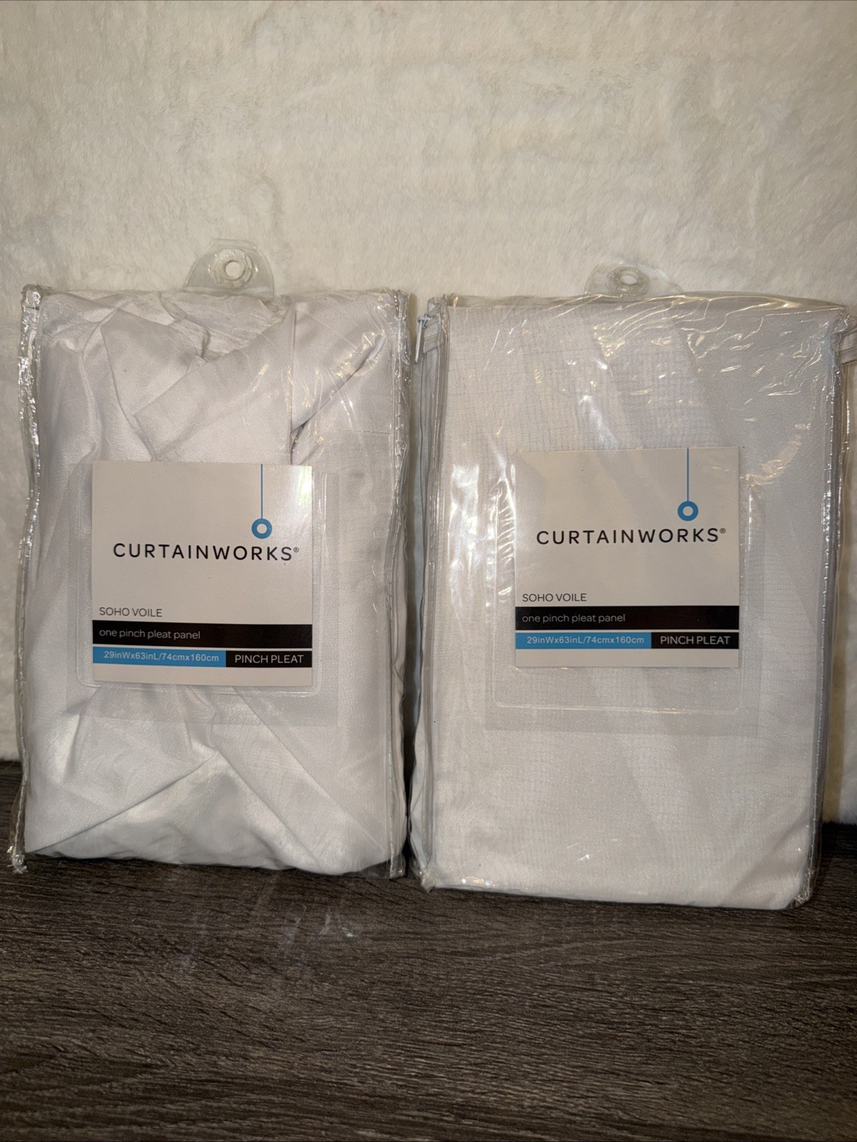 Set Of 2 CURTAINWORKS SOHO VOILE ONE PINCH PLEAT PLANEL 29 In W X63 L