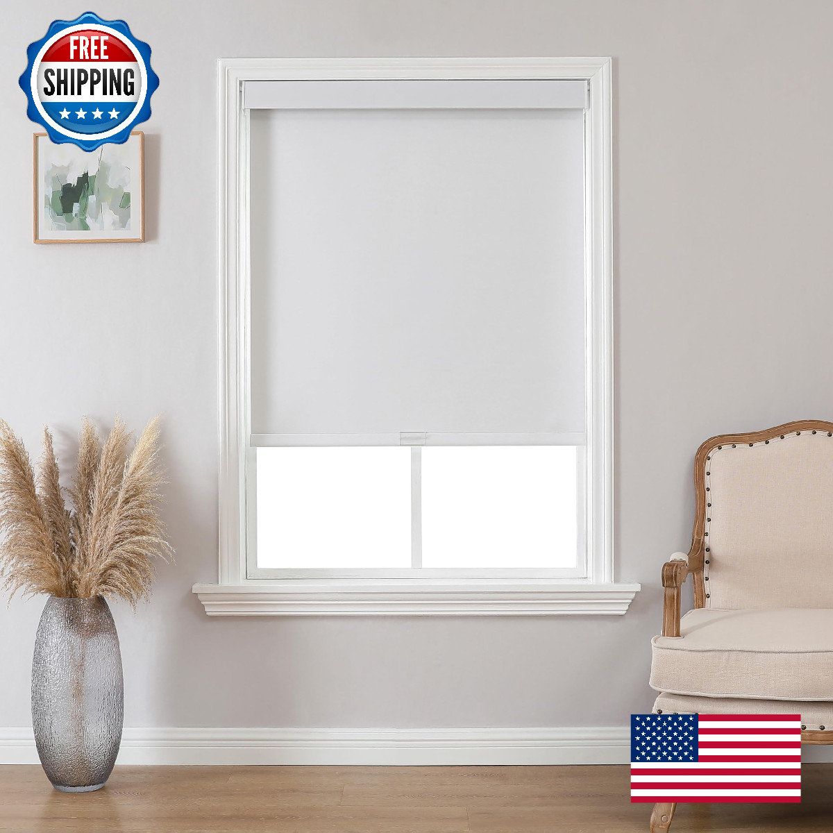 Joydeco 100 Blackout Roller Shades Pro Free-Stop Cordless Blinds For Windows Uv