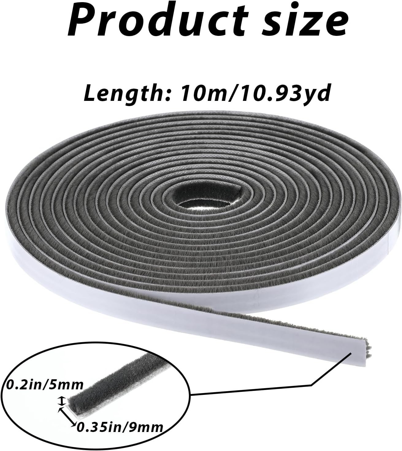 Durable Self-Adhesive Window Insulation – 33 Ft Gray Weather Stripping Felt Seal