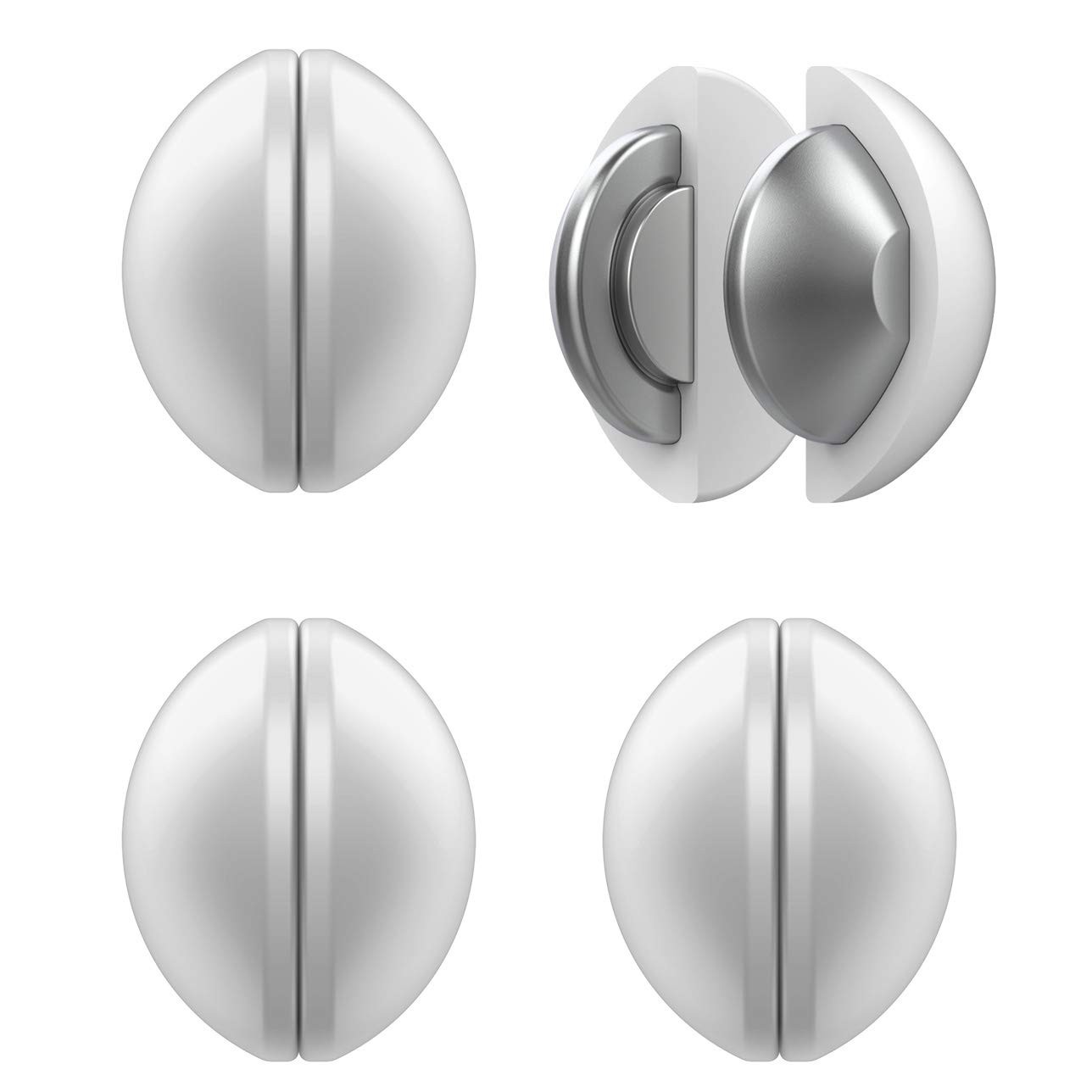4 Packs Shower Curtain Weights, Magnetic Silicone Wrapped Heavy 4 Pack, White