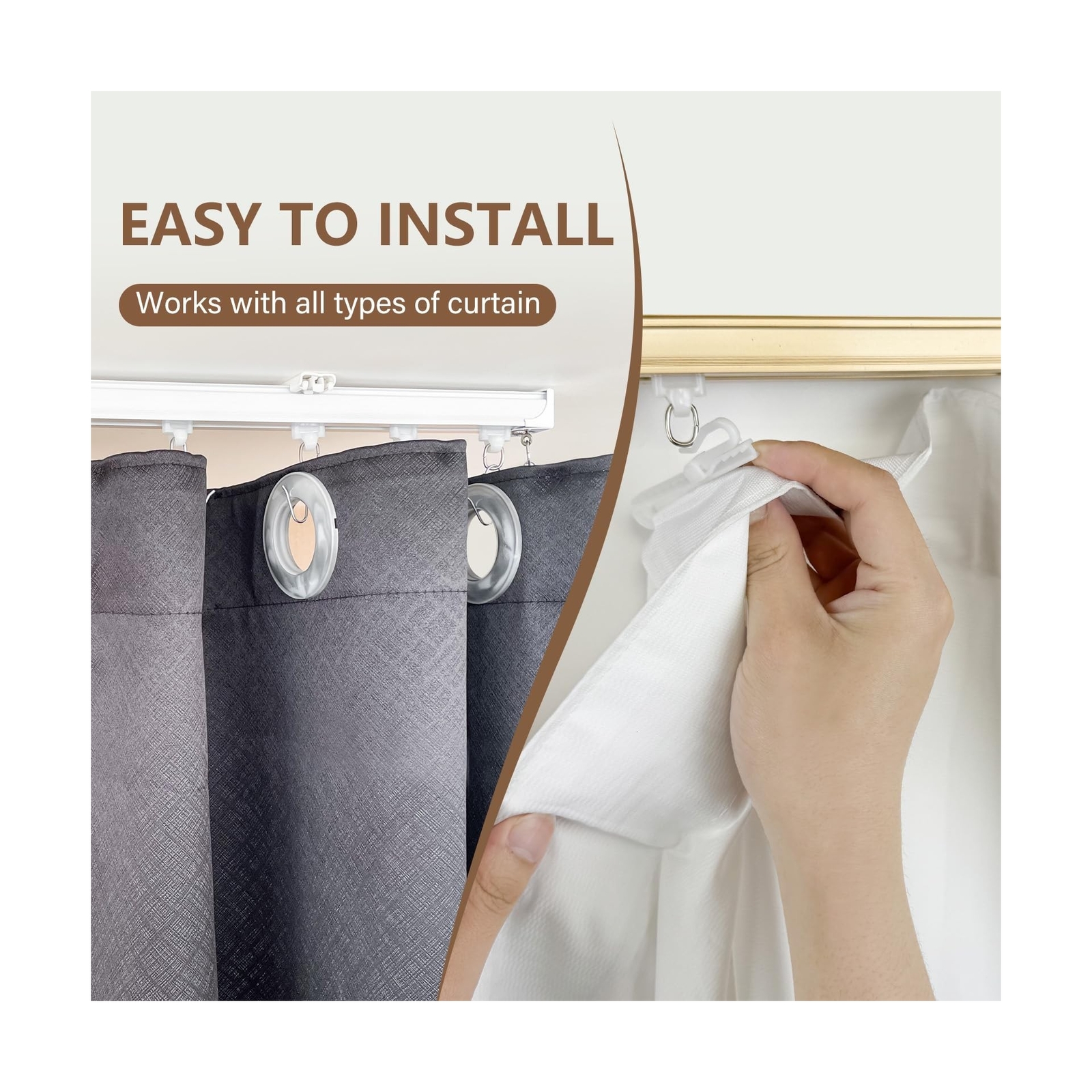 Ceiling Curtain Tracks Ceiling Mounted Heavy-Duty Curtains Rails Room Divider…