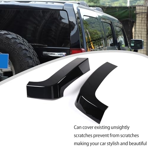 D Pillar Trim Cover Compatible with Hummer H3 2005-2009, ABS Rear Piano black