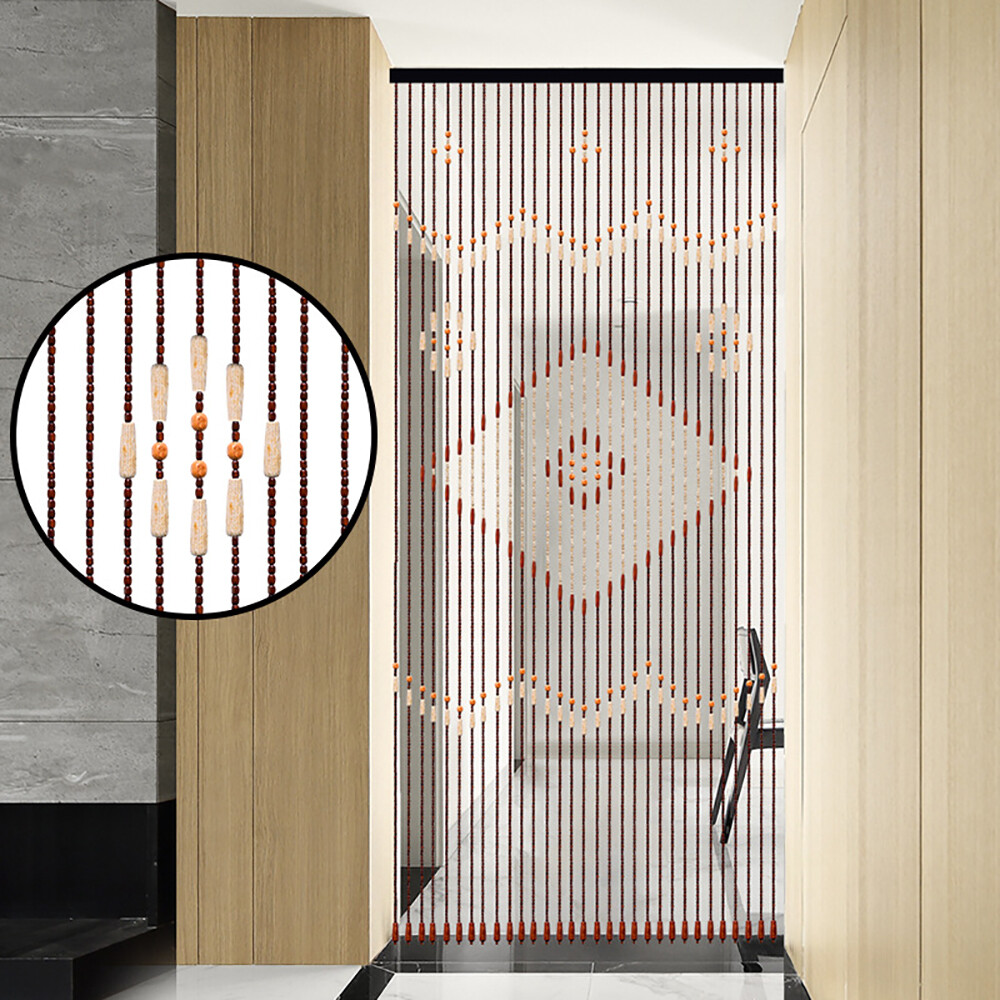 Bead Curtain, String Door Curtains Beaded Wooden Curtain 31 Line For Doorway