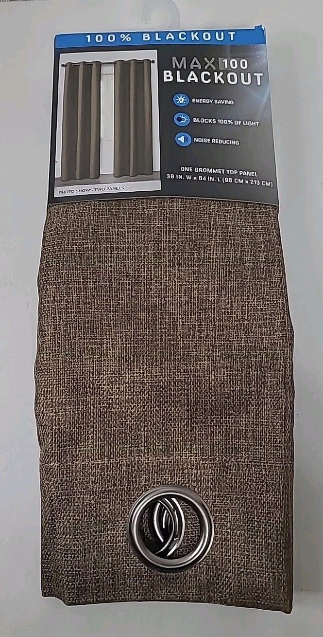 1 Pair Max Blackout Emerson Solid Grommet 100% Blackout 38×84 Dark Mocha