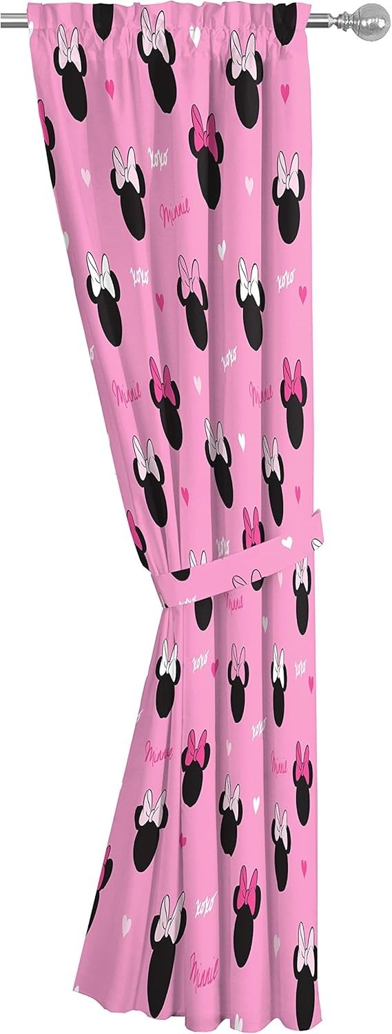 Charming 63″ Minnie Mouse Drapes with Tiebacks – Lightweight and Fade Resistant