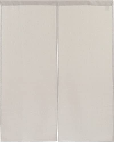 Noren Curtain Plain Simple Natural Width 72 x Length 90cm White Brown 95583