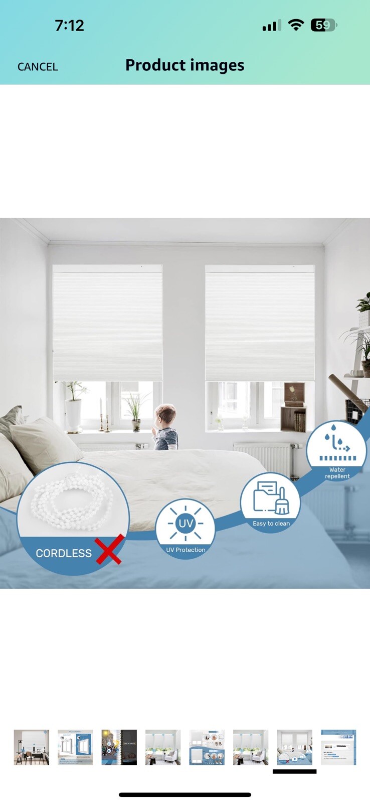 Grandekor Motorized Cellular Shade with Remote Motorized Blinds 100% 35×64