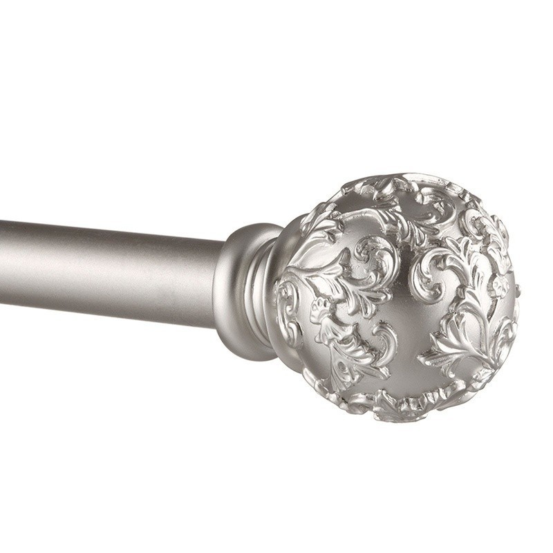 Vine Curtain Rod Set Adjustable Iron Rod W/ Floral Finial Heavy Duty 66-120 Inch