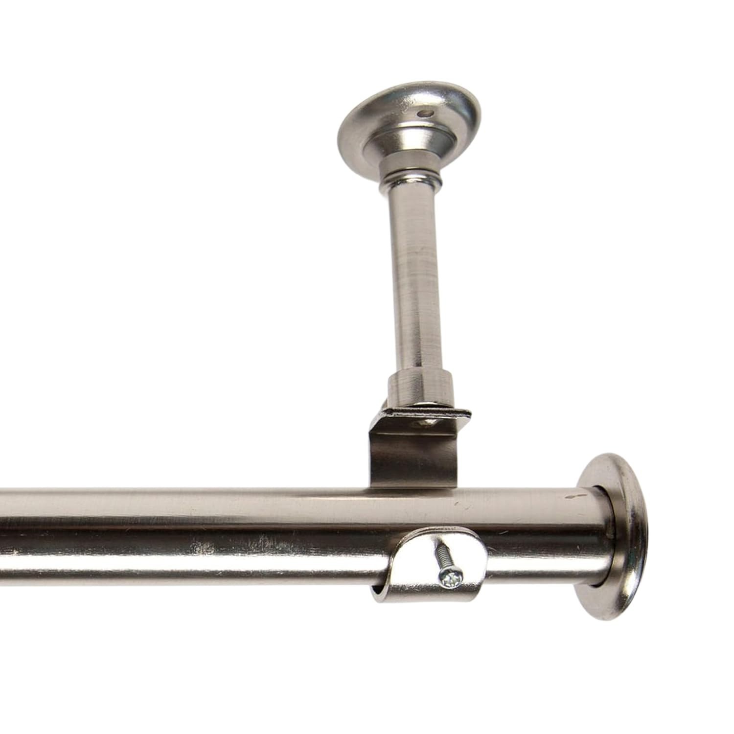 Versatile 36-56 Inch Ceiling Mounted Curtain Rod – Silver Alloy Steel Design