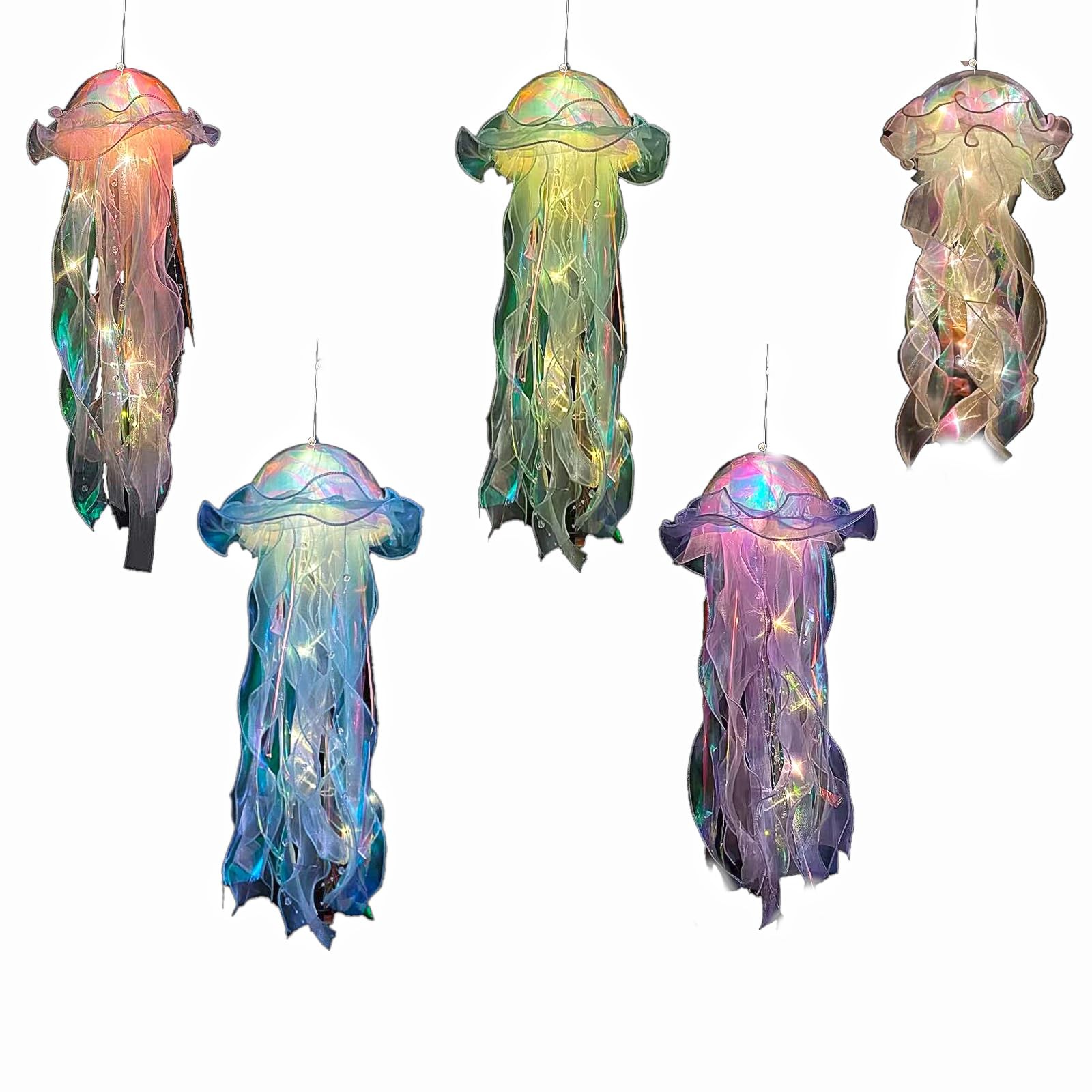 Jellyfish Hanging Decor, Set of 5 for Under the Sea Party Decoration