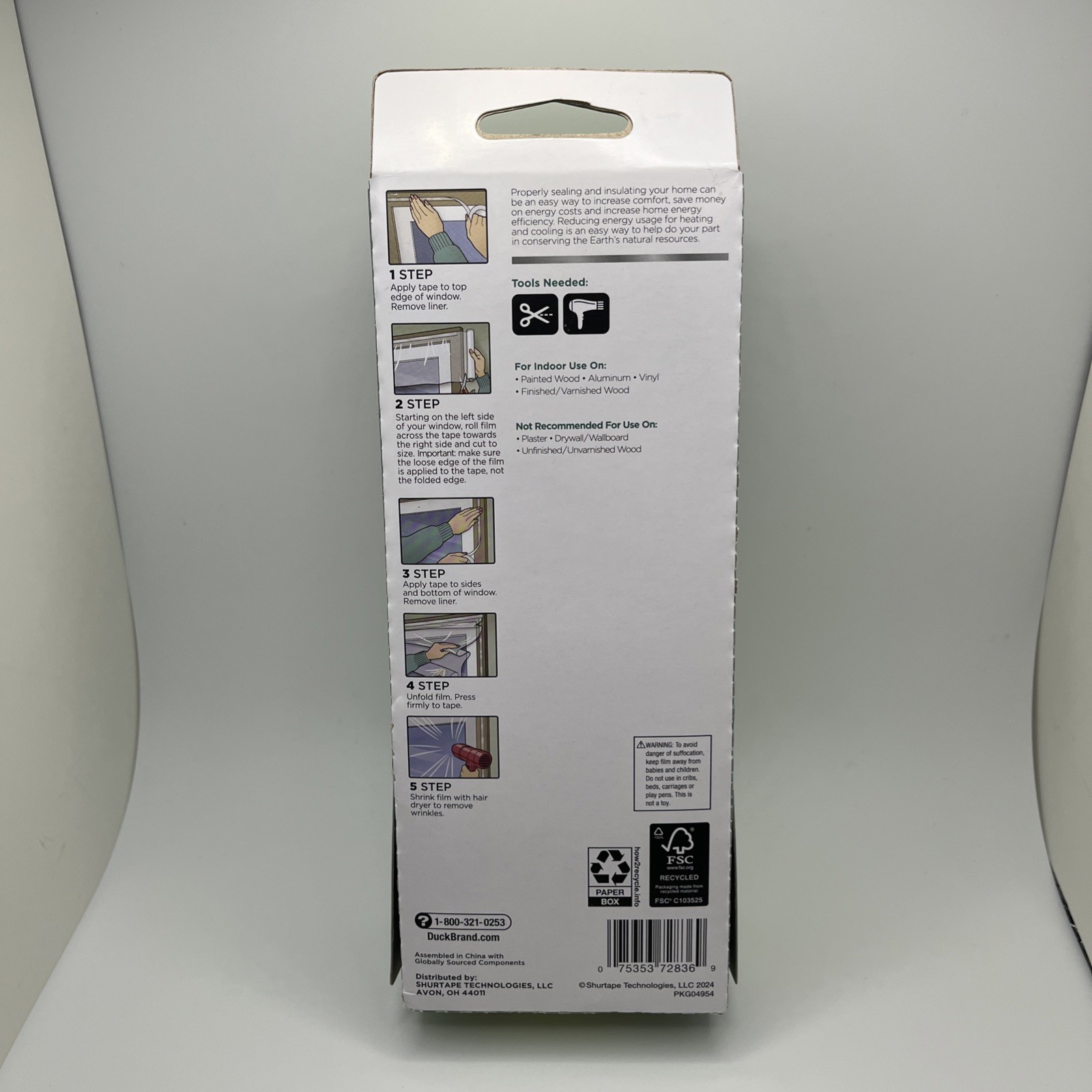 Duck Brand Indoor Window Insulation Kit For 3 Windows 62″× 126″ – New in Box!