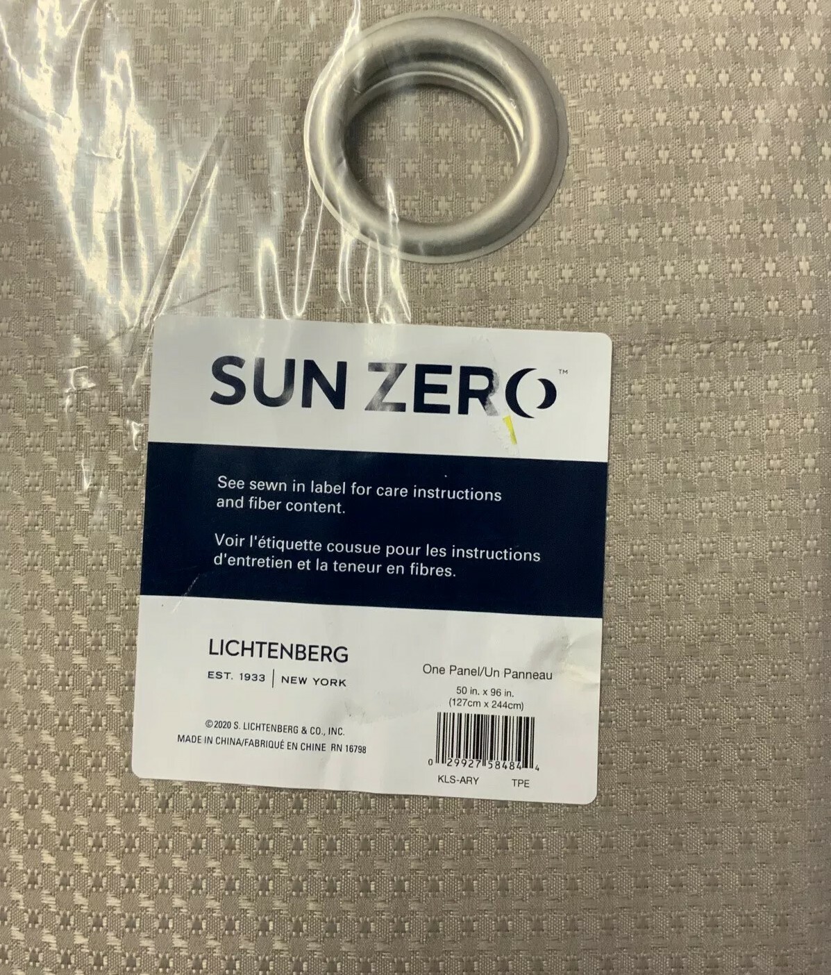 ⚜ Sun Zero Array Woven Draft Shield Fleece Insulated 100% Blackout-Taupe 1 Panel