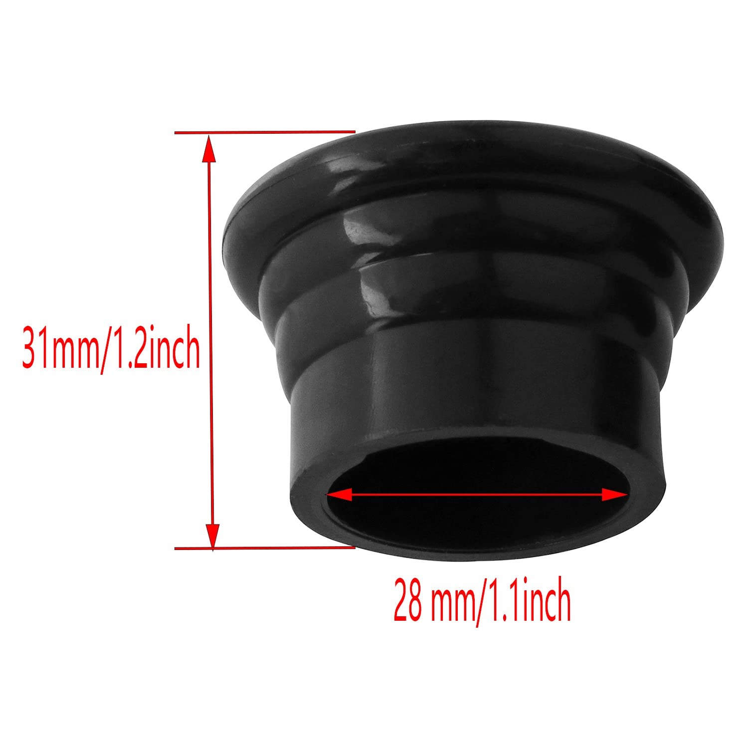 AXLIZER Window Curtain Rod Cap 4PCS Black Plastic Pole End Plug Caps
