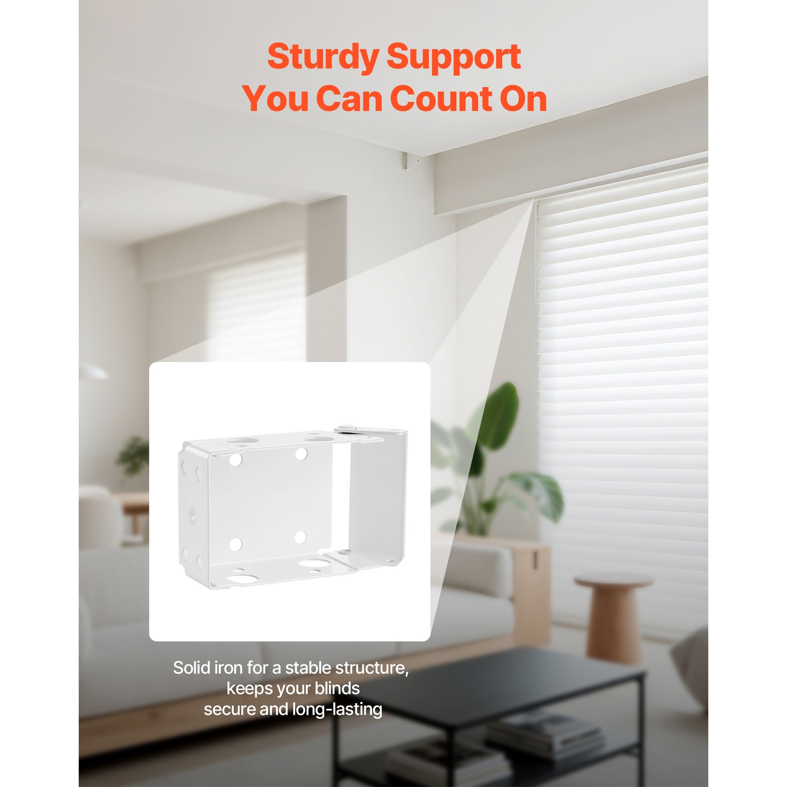 Uimoso Box Mounting Brackets for Window Blinds, 2 Pieces, White
