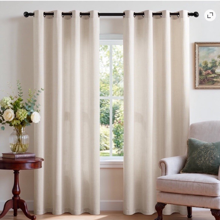 2x Moderna Textured Window Curtain Grommet Panel Pair Set Semi-sheer NEW