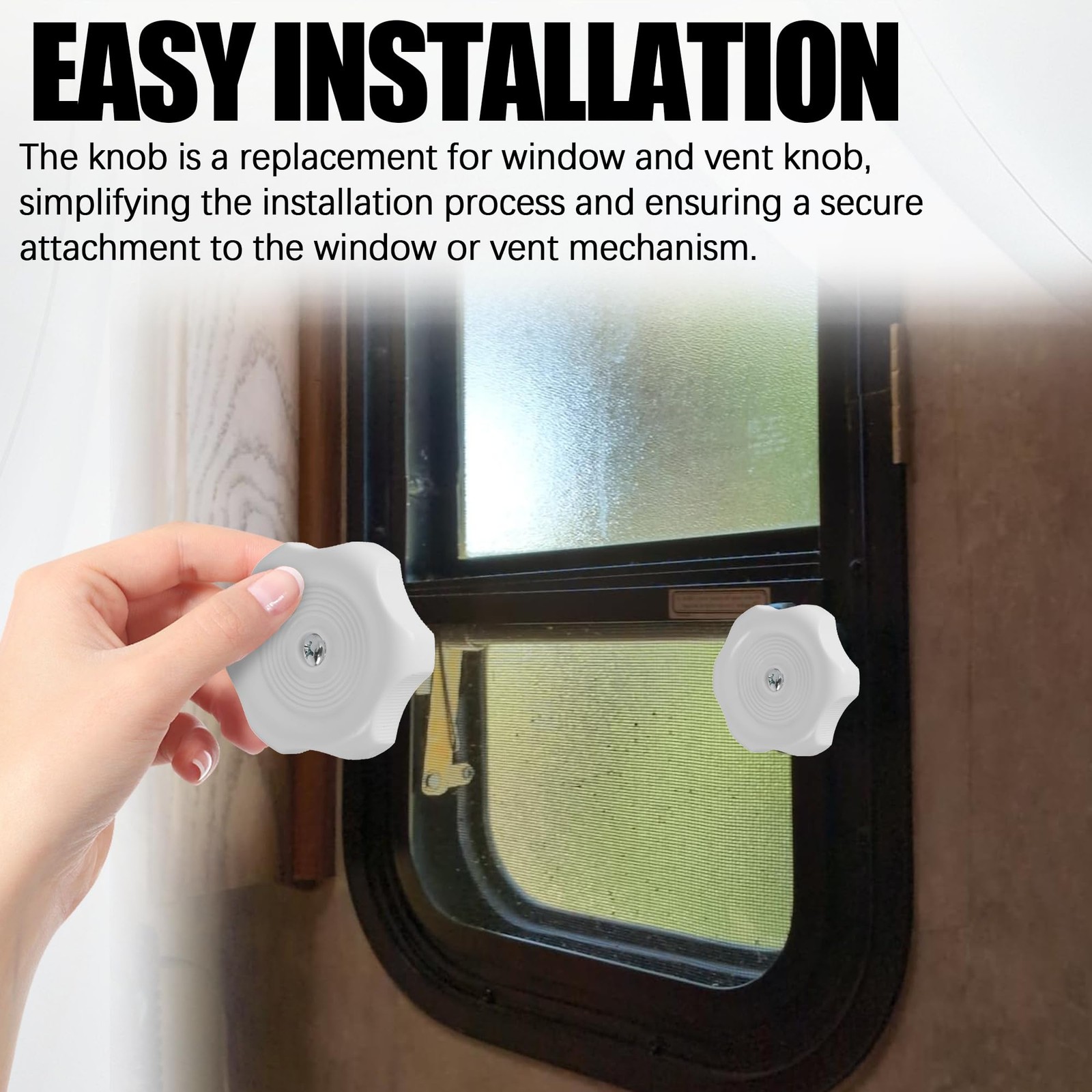 3Pack, White 1″ Shaft RV Window and Vent Knob Interior Hardware Camper Window…