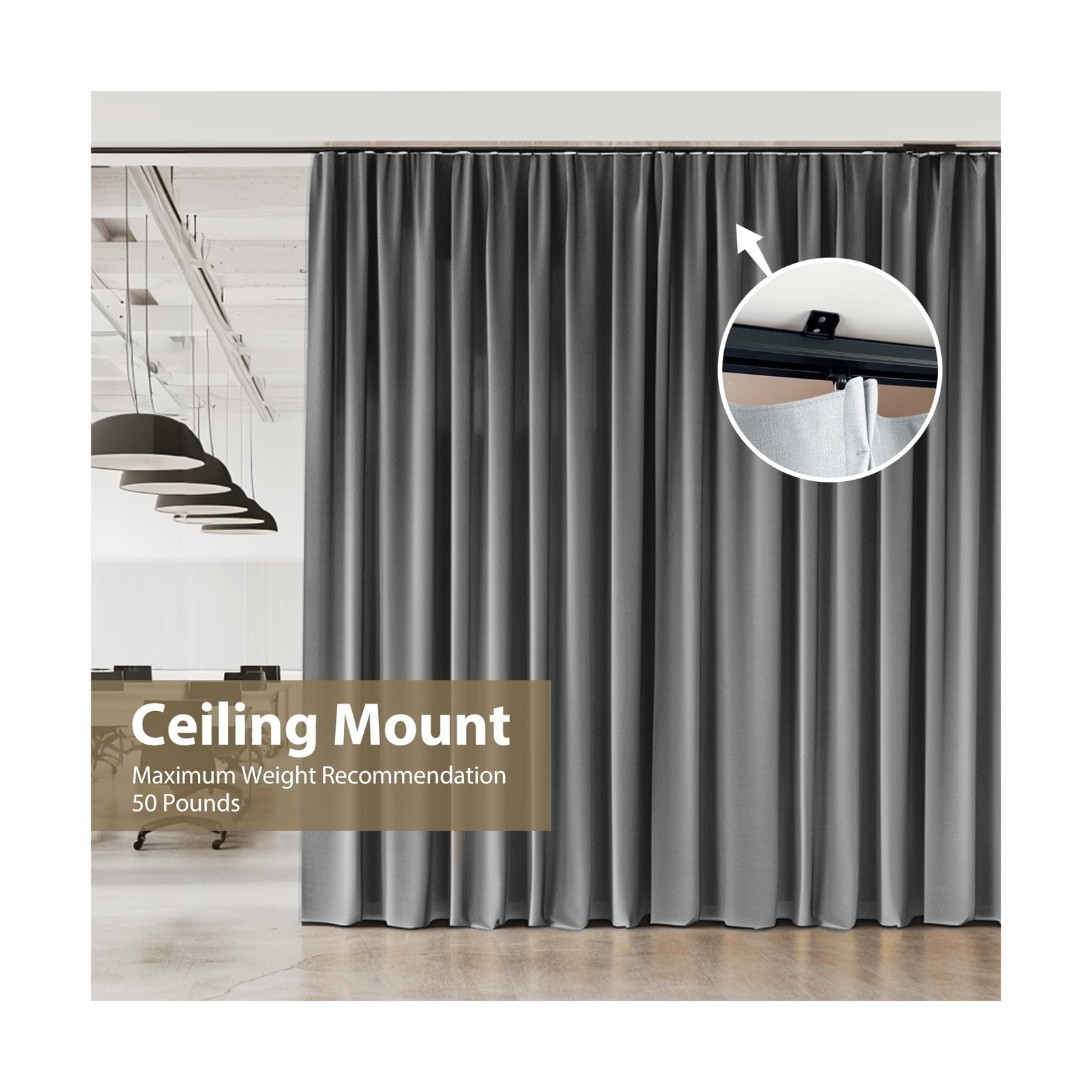 Ceiling Curtain Track Ceiling and Wall Mounted Heavy-Duty Curtains Rails Room…