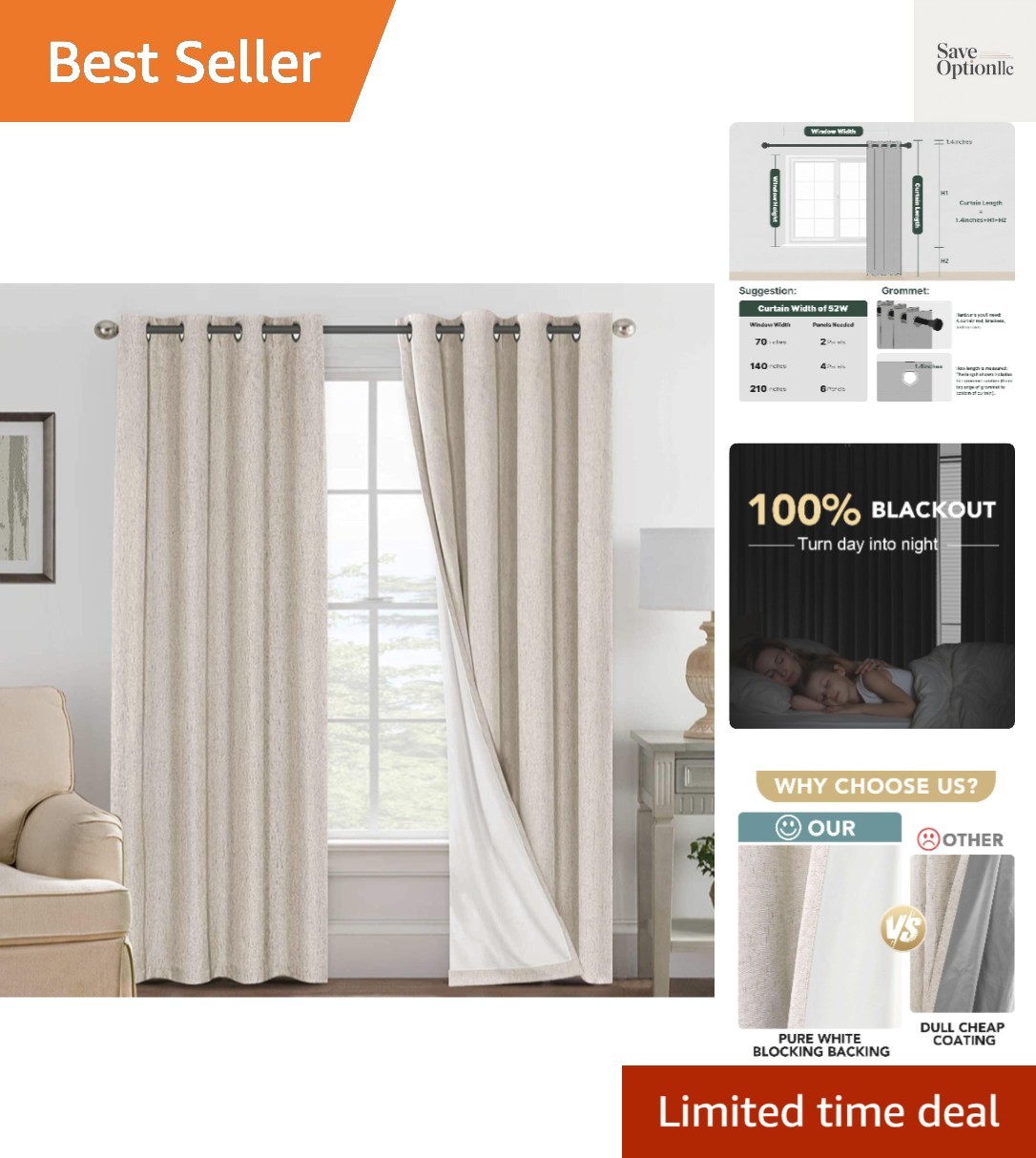Polyester Blackout Curtains 96 Inches Long, 100% Absolutely Blackout Elegant …