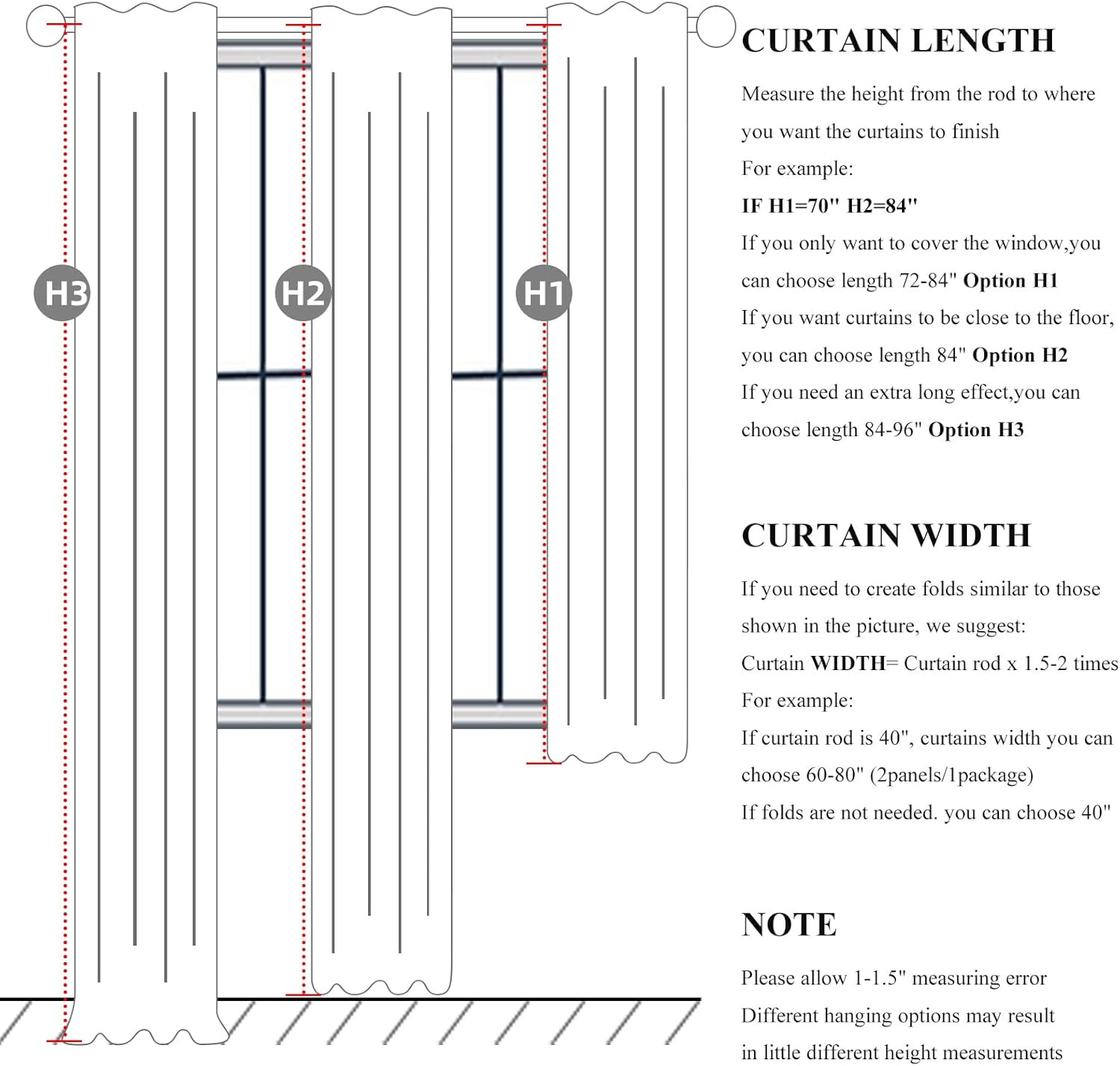 78 Inch Long Linen Blackout Curtains, 2 Panels Set for 76-80 Inch Window Drapes
