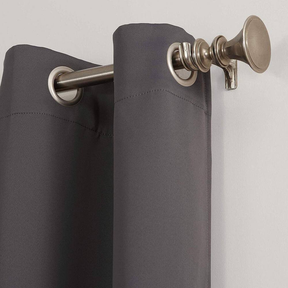 SUN ZERO 3-Pack Charcoal Woven Thermal Blackout Curtain – 40 in. W x 63 in. L