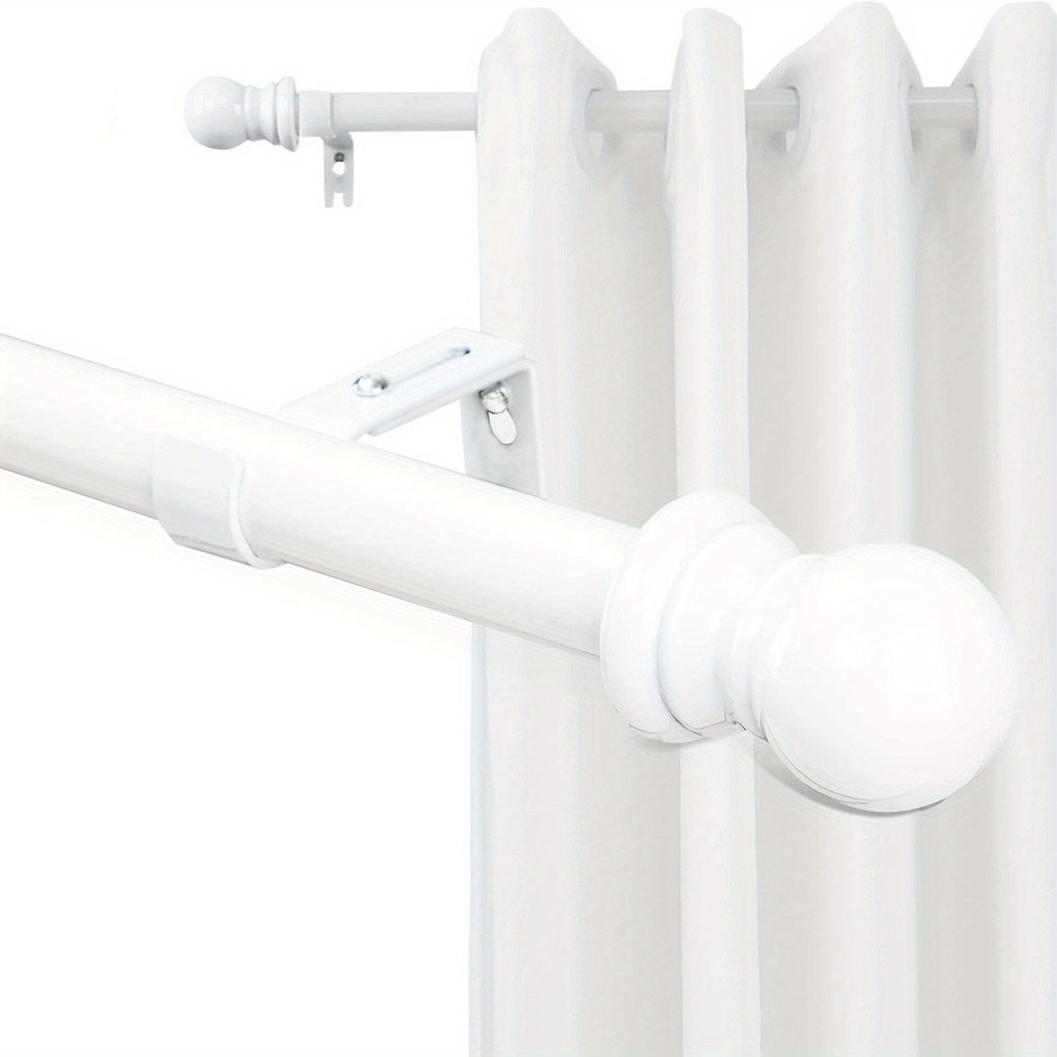Rod For Window size 48~84″ long HD Metal 1″ Dia. Window Curtain Rod holder White