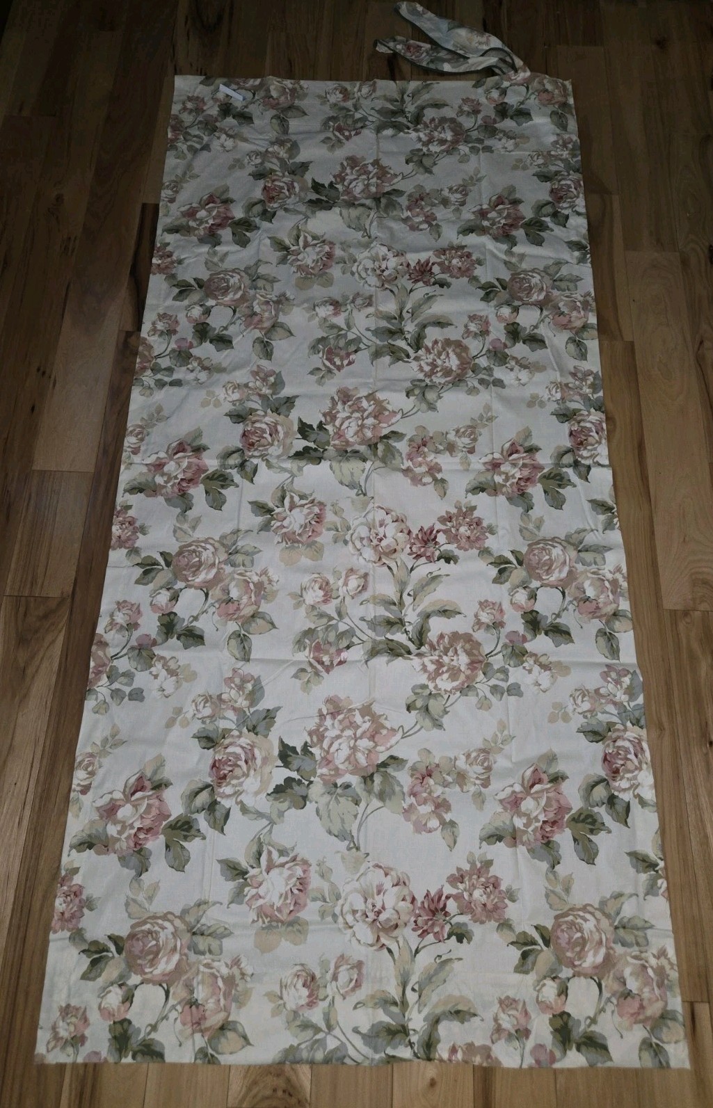 SET 4 Croscill Lined Drapery Panels Curtains Ties Floral Cottage 41×86 Roses NEW