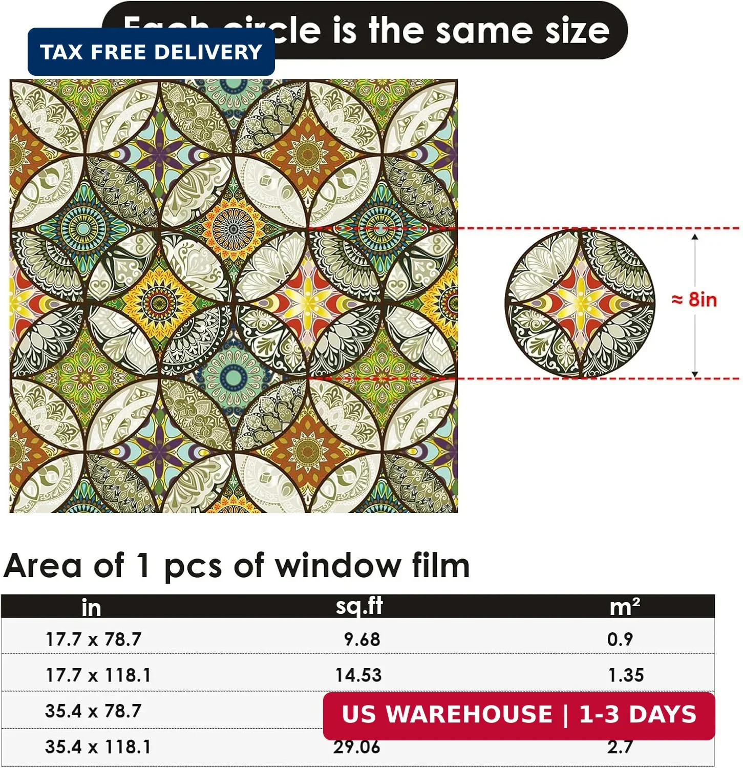 DKTIE Static Cling Decorative Window Film with Installation Tools | Non Adhesive
