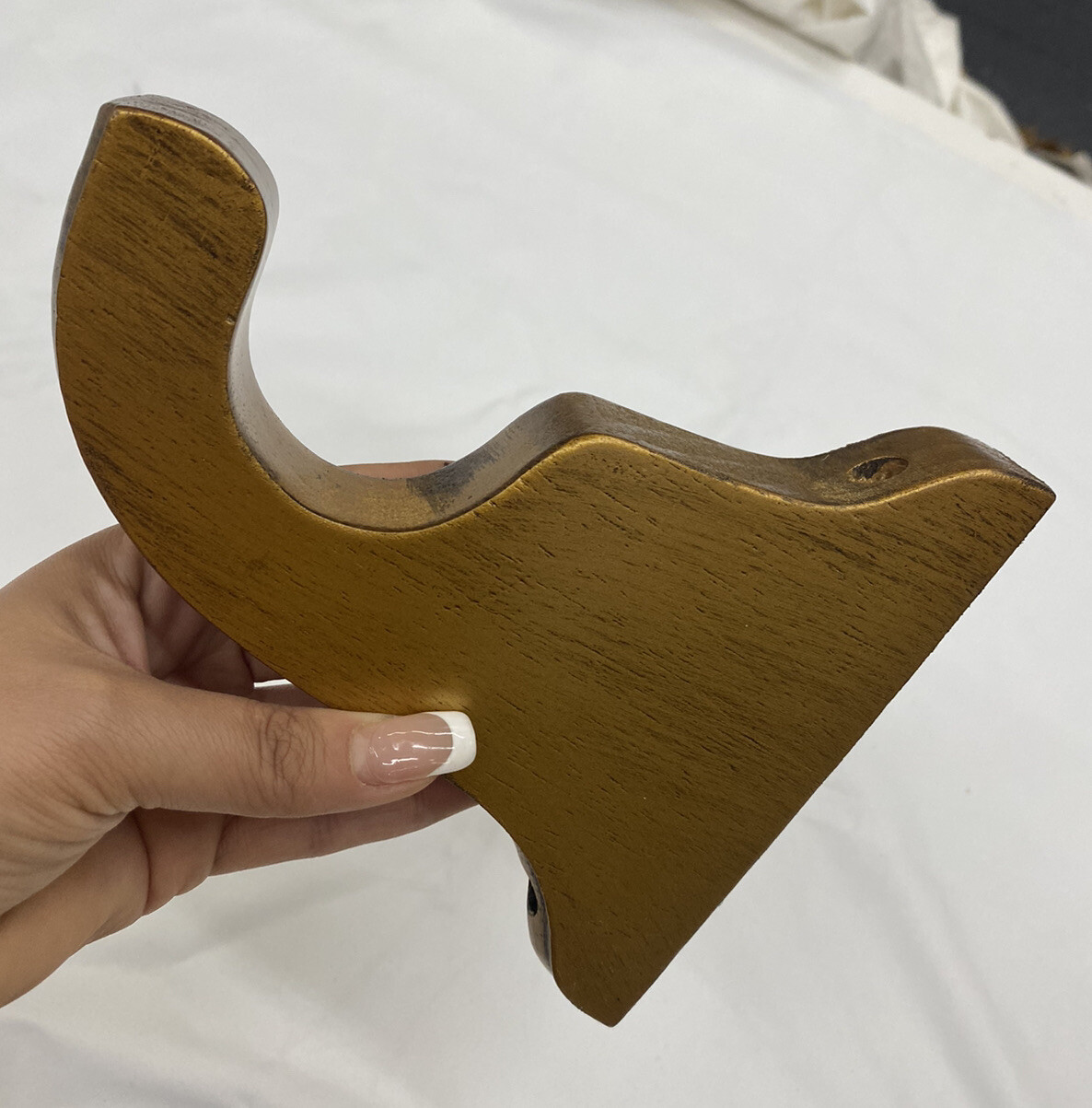 (2x) – 2” Hole Wood Rod Holder Bracket Drapery Hardware – Gold