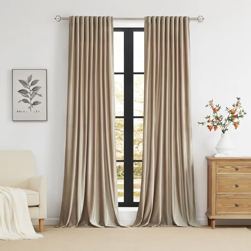100% Full Blackout Champagne Beige 52″W x 96″L (Pack of 2) Champagne/Beige