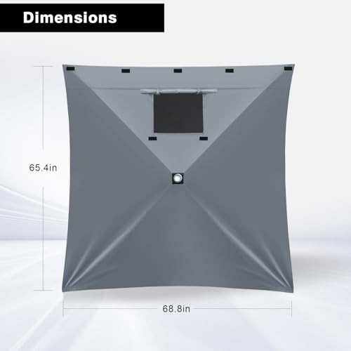 Screen Side Panel with Window for Screen Room Coffee 12×12 Gray