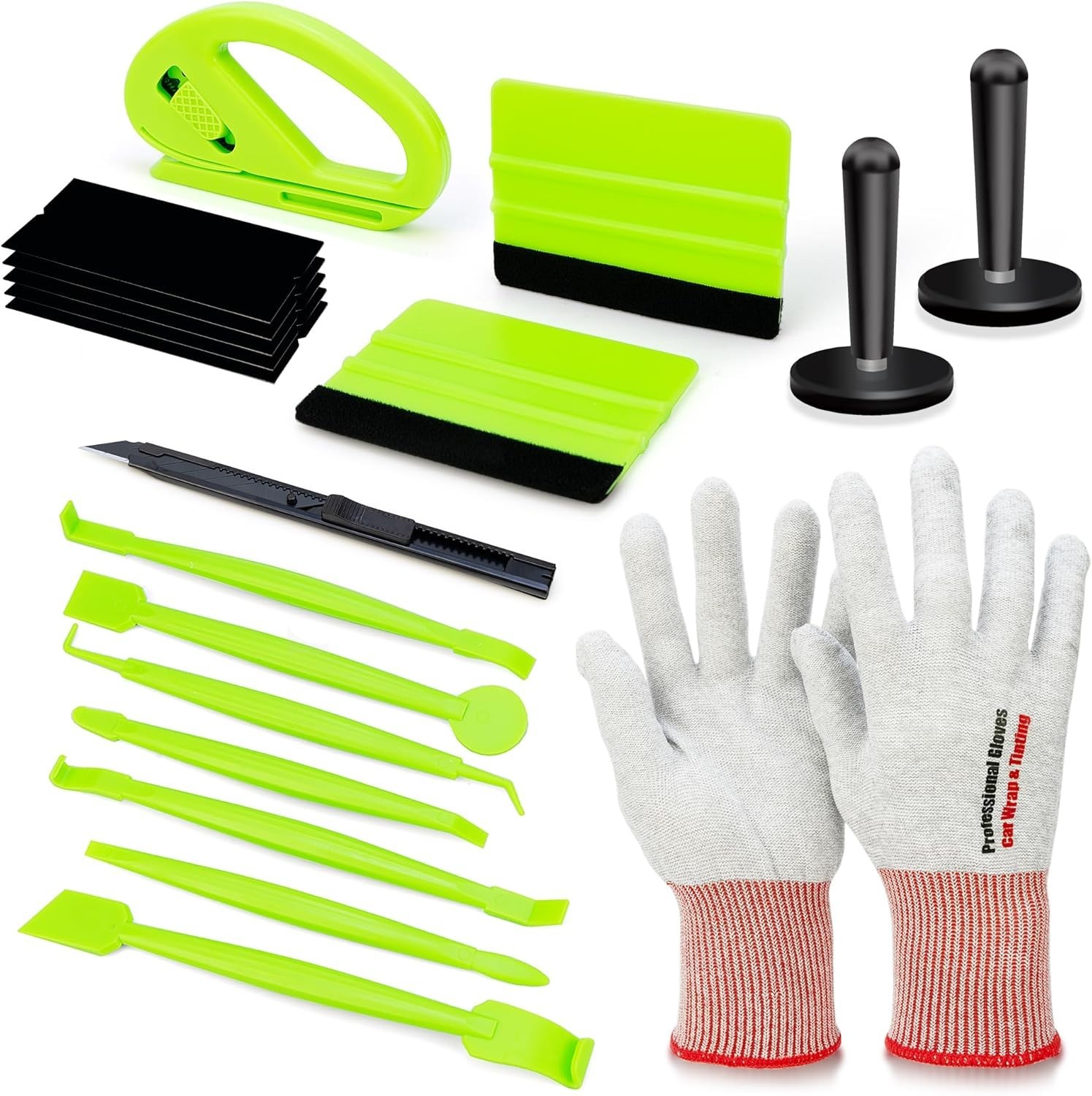 Premium Vinyl Wrap Tool Kit: 7PCS Car Wrap Installation Tools with Carbon Fiber